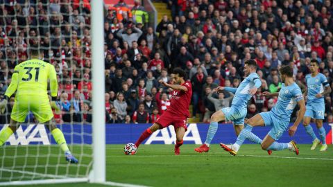Salah restores Liverpool's lead against Manchester City.