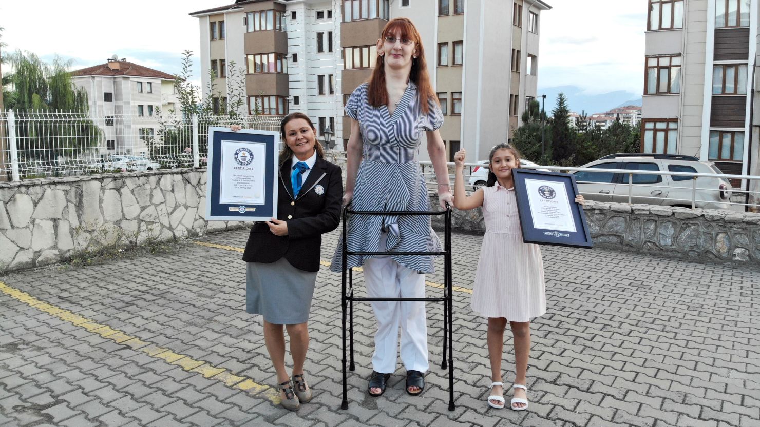 Rumeysa Gelgi: Turkish woman who is more than 7 foot named world's