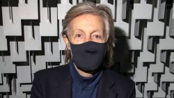 Paul McCartney attends the Stella McCartney Spring-Summer 2022 ready-to-wear fashion show presented in Paris, Monday, Oct. 4, 2021. (Photo by Vianney Le Caer/Invision/AP)