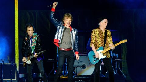 Ronnie Wood (left), Mick Jagger and Keith Richards (right) of the Rolling Stones, pictured in September