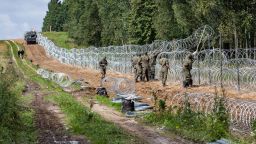 Razor wire fence along Poland's border with Belarus will be replaced with a wall, according to plans under discussion (Photo by Attila Husejnow / SOPA Images/Sipa USA)
