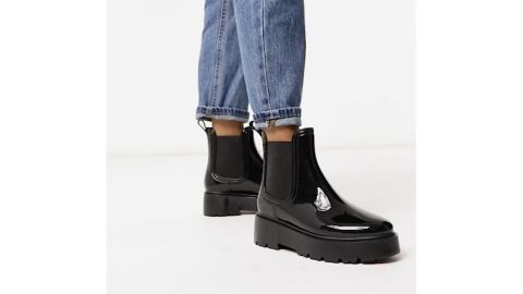ASOS DESIGN Gadget Chunky Chelsea Rain Boots in Black