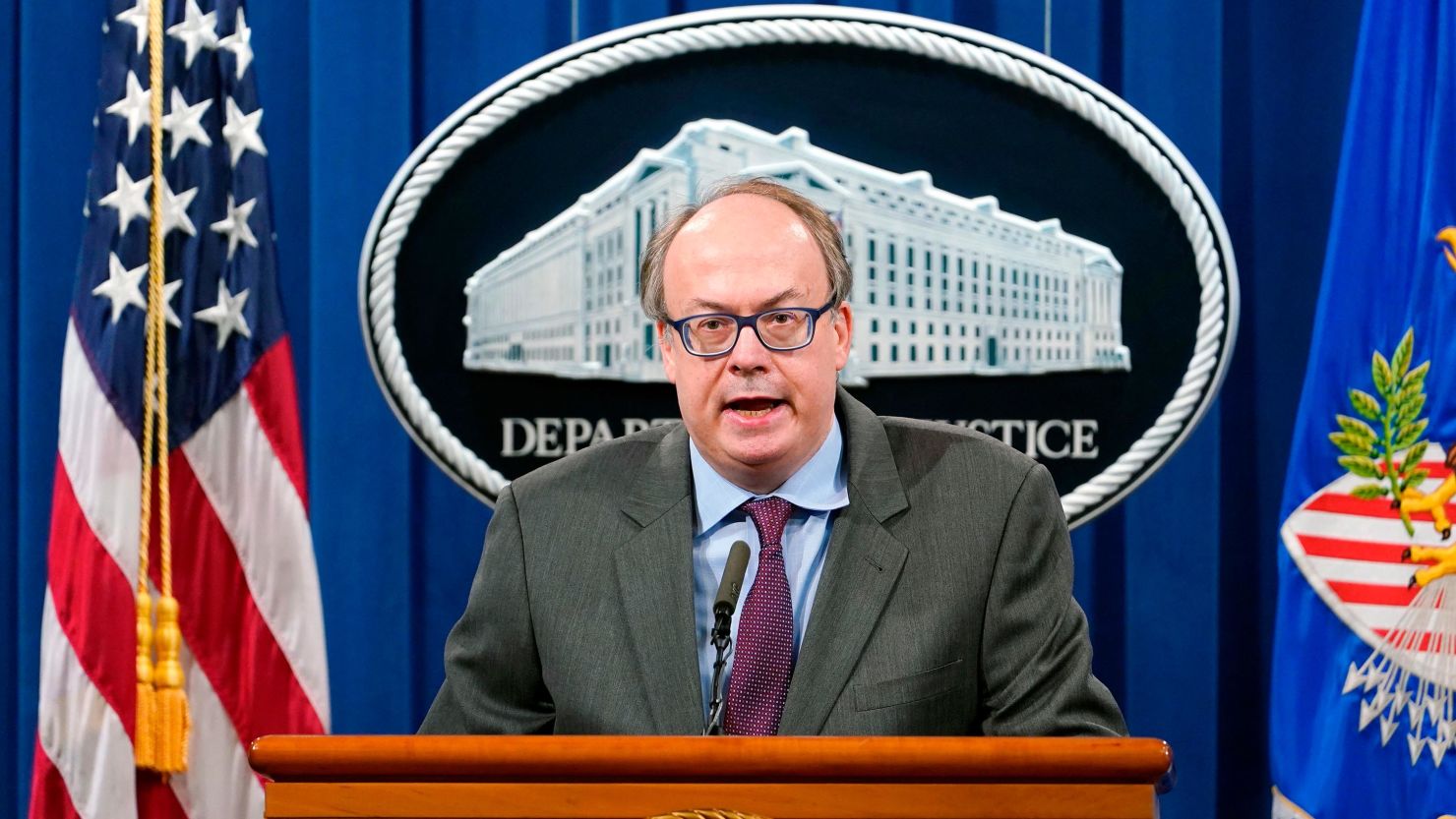 Jeff Clark, assistant attorney general for the Environment and Natural Resources Division, speaks during a news conference at the Justice Department in Washington in September 2020.