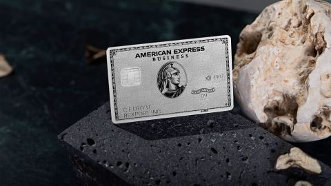 underscored american express amex business platinum card on black rock