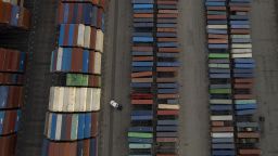 Containers sit in the Port of Los Angeles in Los Angeles, California, U.S., on Wednesday, Oct. 13, 2021. 
