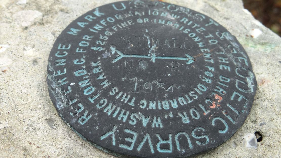 During his 2019 visit to St. Malo, Salgarolo found a small marker left by the US National Geodetic Survey. "St. Malo" was scratched onto the center of the marker. "We had here this place-marking, which gave us a sense of where we were," he said.
