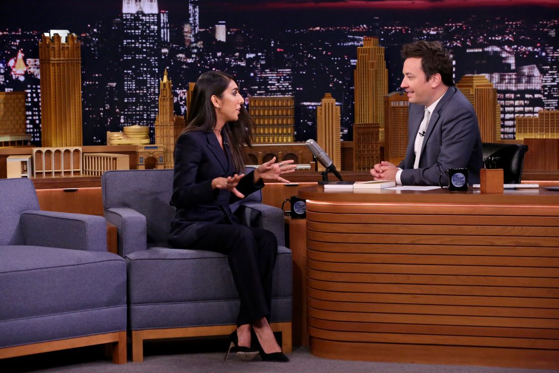Rupi Kaur sits for an interview with host Jimmy Fallon on June 25, 2018.