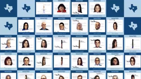 Digital versions of arrest warrants for the Texas state representatives from Front Row's site