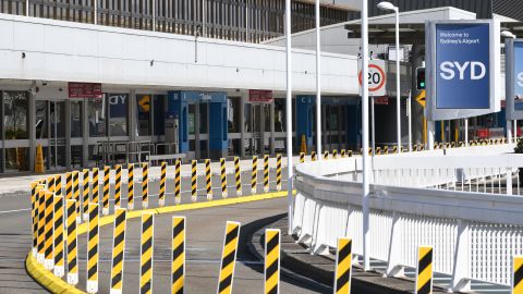 A silent departures forecourt outside the International Terminal at Kingsford Smith Airport on September 15, 2021 in Sydney, Australia. 