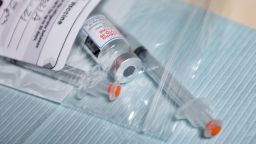 Reading, PA - August 18: Syringes and a vial of Moderna COVID-19 vaccine. During a COVID-19 vaccine clinic held at the Penn State Health St. Joseph Downtown Campus in Reading Wednesday afternoon August 18, 2021. (Photo by Ben Hasty/MediaNews Group/Reading Eagle via Getty Images)