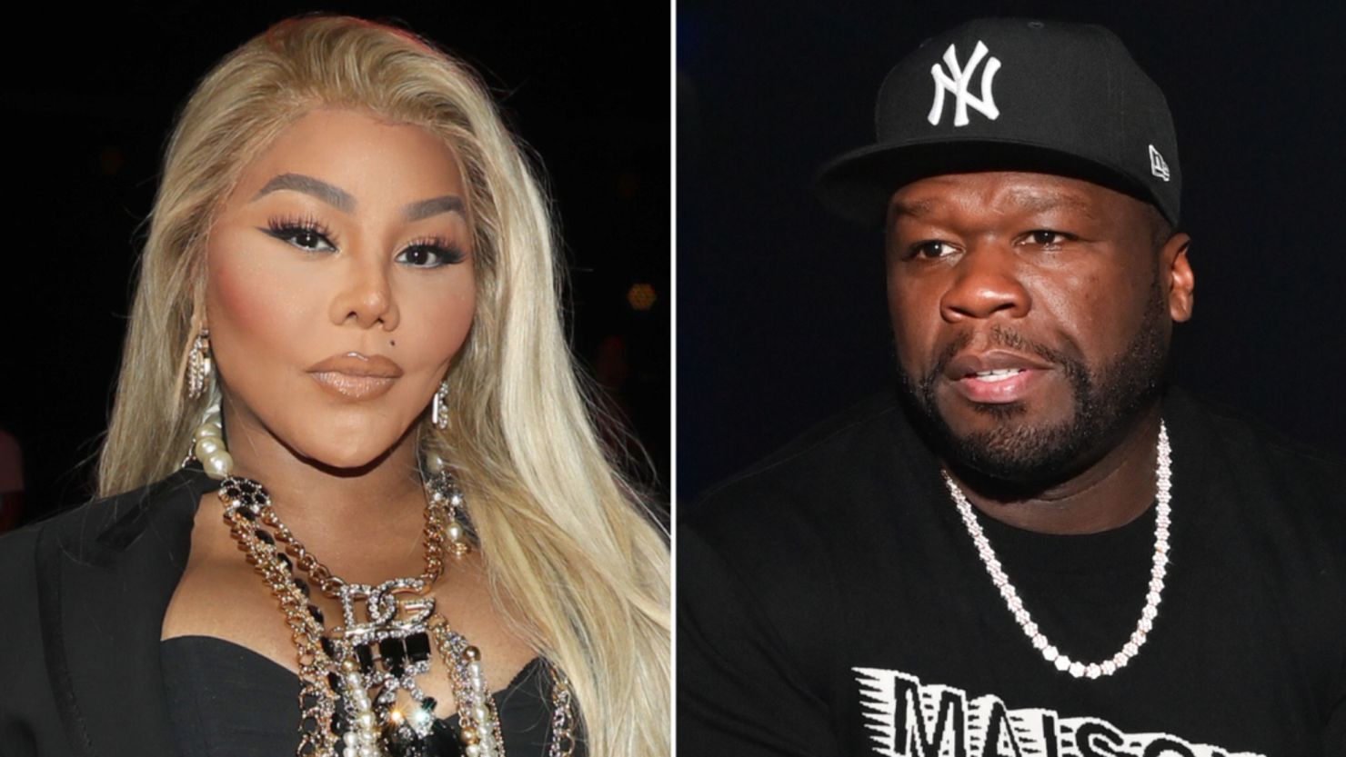Lil' Kim, left, and 50 Cent.