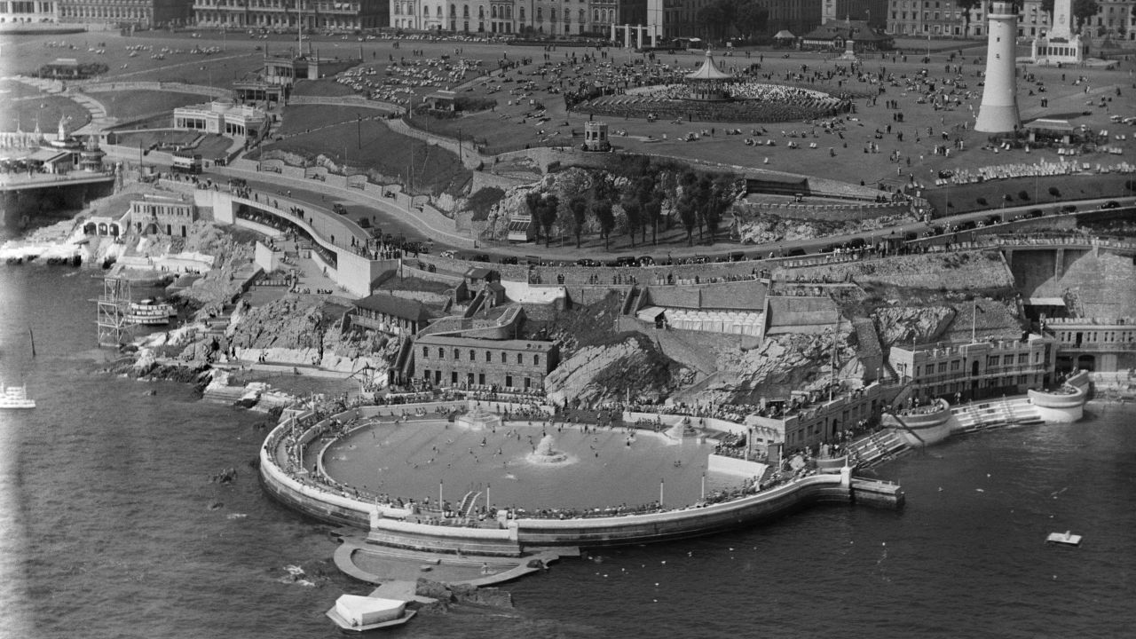 Tinside Lido at the tip of Plymouth Hoe in Devon, England, was built in 1935.