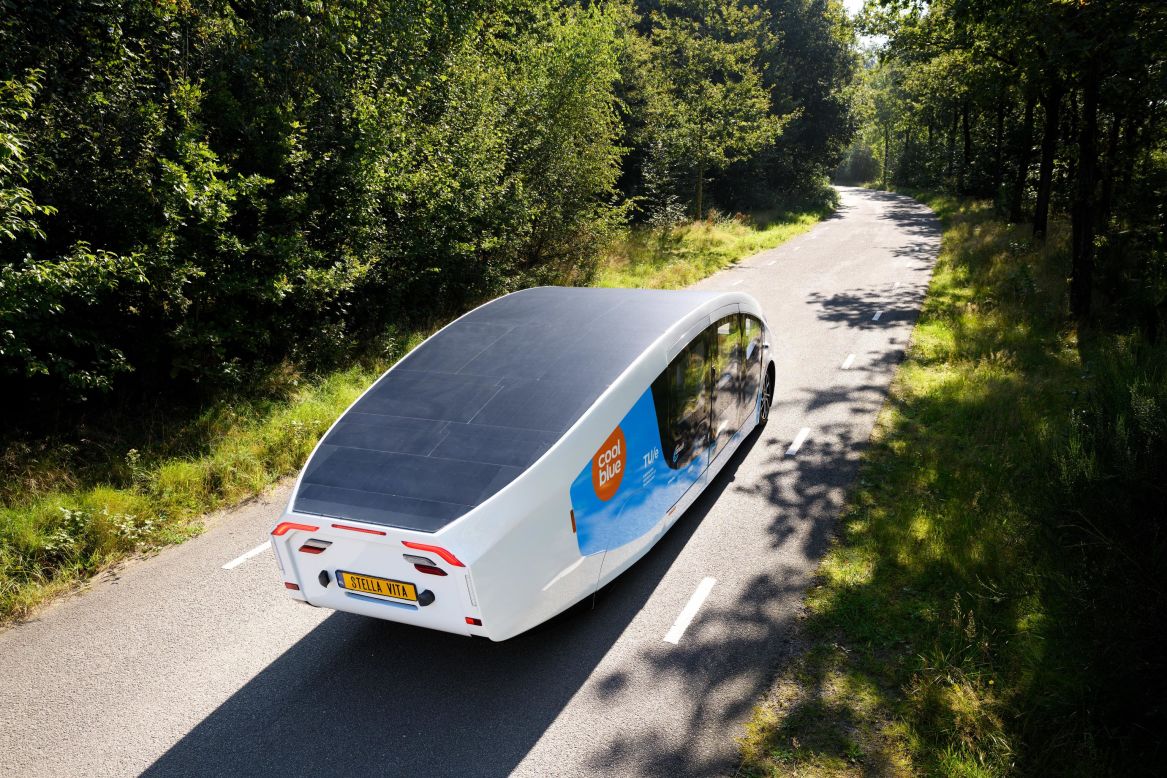 Like the SUV, the campervan was powered entirely by the solar panels on its roof.