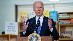 President Joe Biden delivers remarks to promote his "Build Back Better" agenda, at the Capitol Child Development Center, Friday, Oct. 15, 2021, in Hartford, Connecticut. 