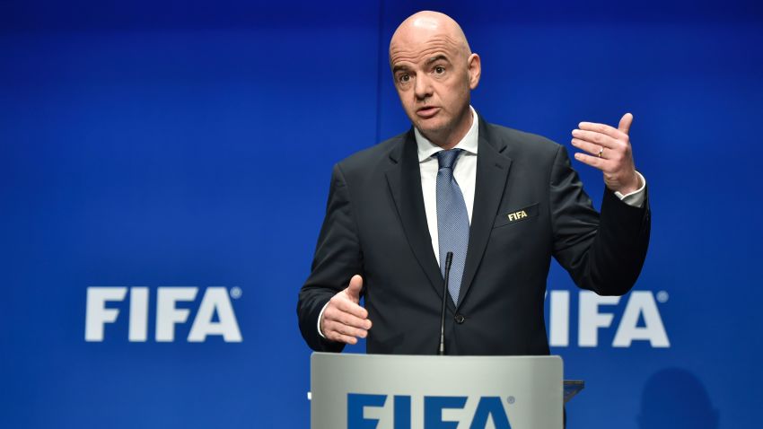 International Federation of Association Football (FIFA) President Gianni Infantino speaks during a press briefing closing a meeting of the FIFA executive council on January 10, 2017 at FIFA headquarters in Zurich.

FIFA's ruling council on January 10, 2017 unanimously approved an expansion of the World Cup from 32 to 48 teams in 2026.
 / AFP / Michael BUHOLZER        (Photo credit should read MICHAEL BUHOLZER/AFP via Getty Images)