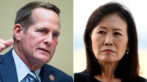 Former Democratic Rep. Harley Rouda, left, is running again for California's 48th District, held by GOP Rep. Michelle Steel.