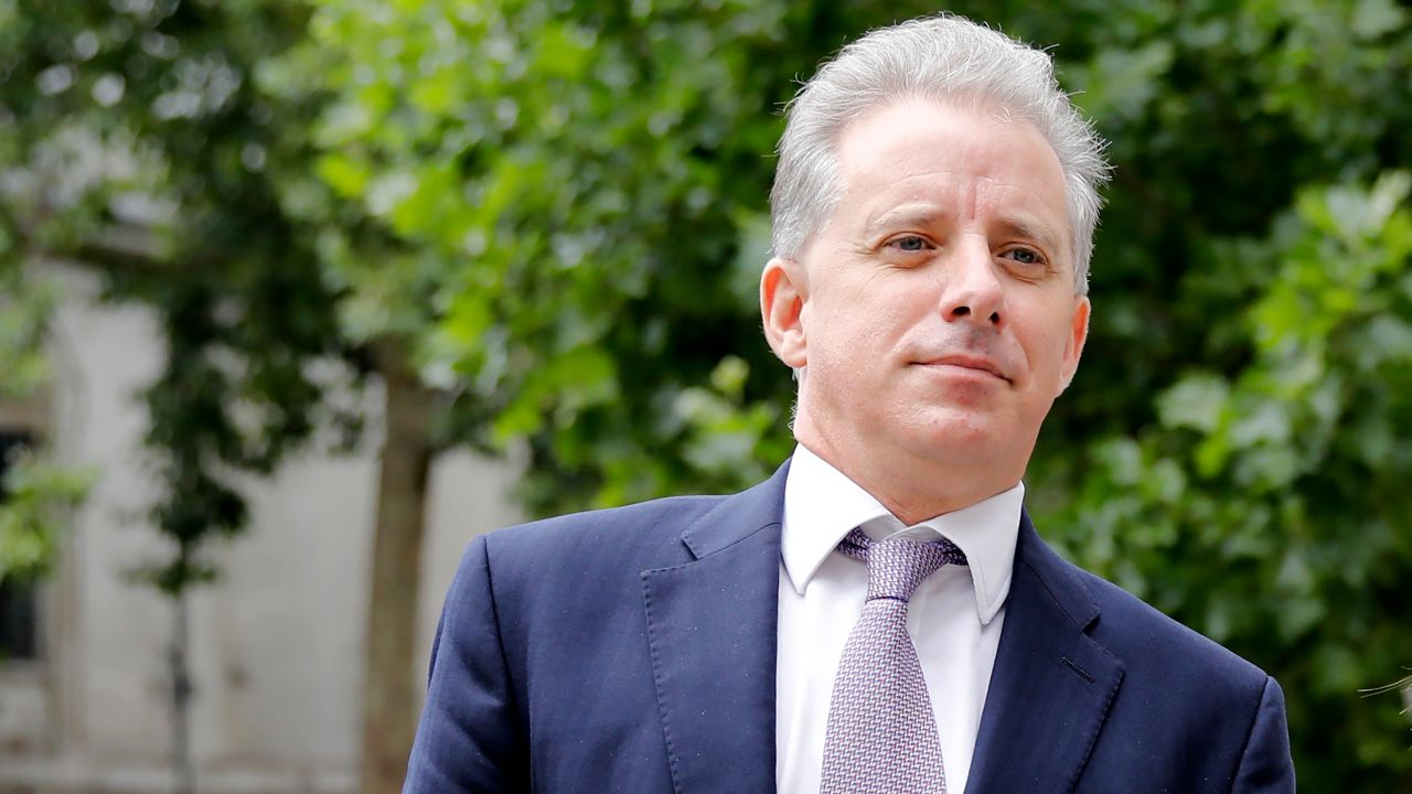 Former UK intelligence officer Christopher Steele arrives at the High Court in London on July 24, 2020.