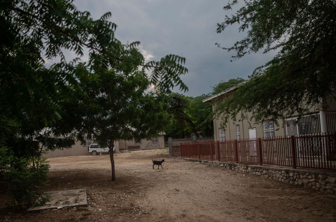 A goat stands in the courtyard of the Maison La Providence de Dieu orphanage in Croix-des-Bouquets, Haiti, on October 17.