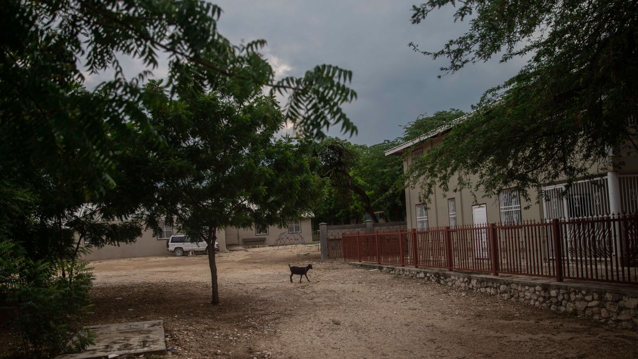 A goat stands in the courtyard of the Maison La Providence de Dieu orphanage in Croix-des-Bouquets, Haiti, on October 17.