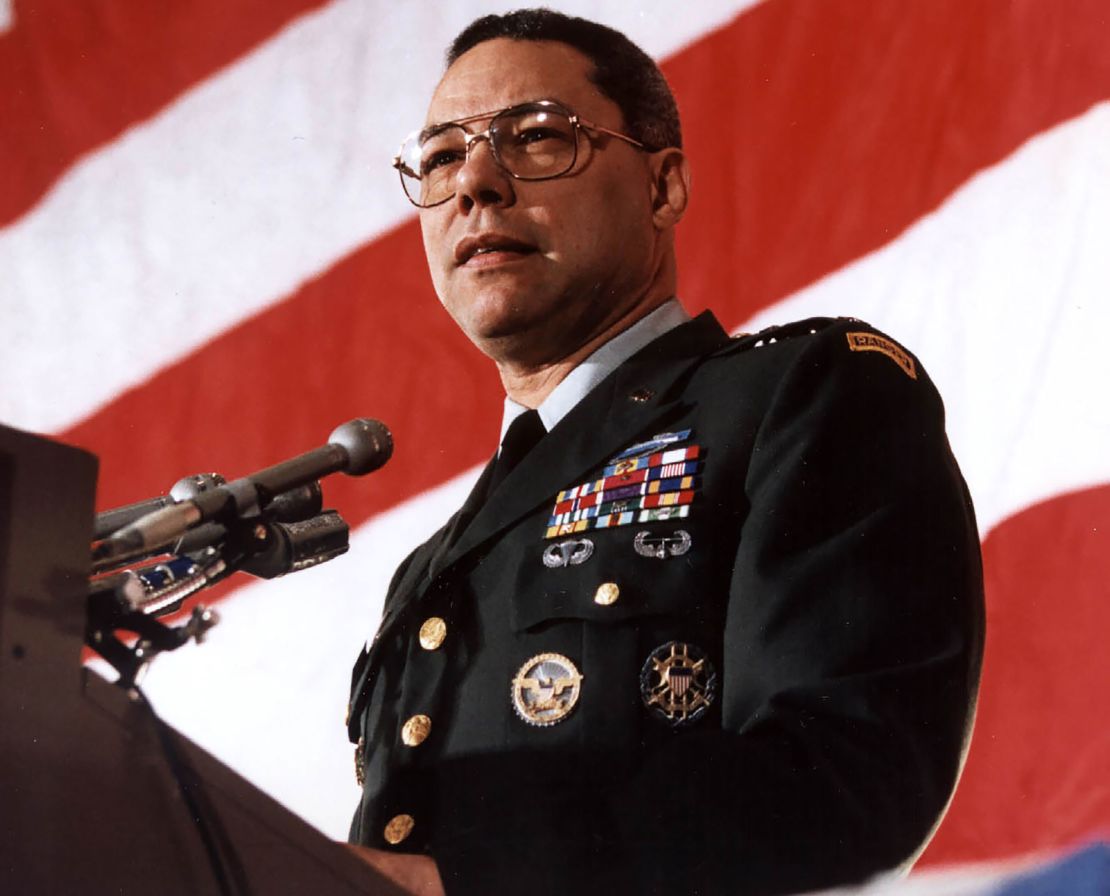 Colin Powell addressing the Veterans of Foreign Wars in 1991.