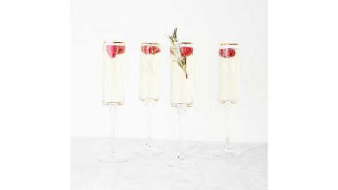 Grandin Road Personalized Gold Rim Flutes