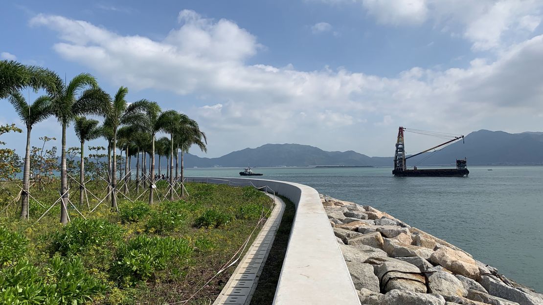 Pillar Point, near Hong Kong's Gold Coast, was one of two scheduled photo ops.