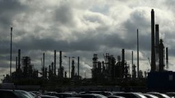 The Prax Lindsey Oil Refinery is pictured in North Killingholme, north east England on October 4, 2021. 