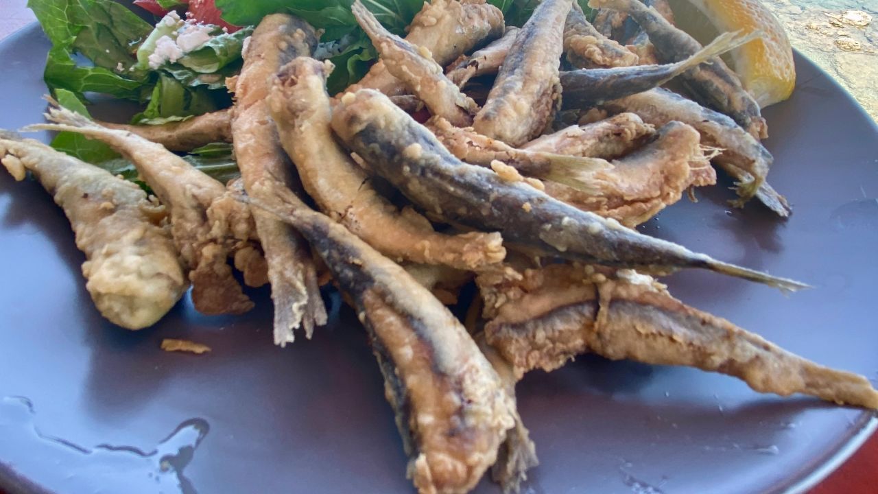 Marithia are small, fried fish that you can eat from head to tail.