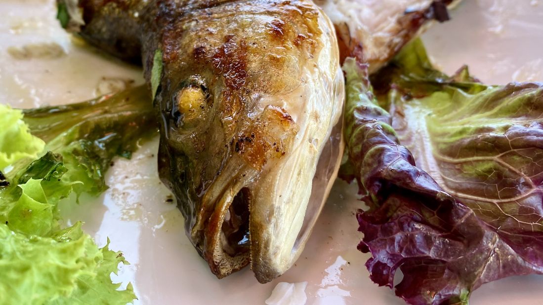 All those used to eating a fillet, be ready: In Greece, seafood is served with its head, tail and eyeballs included.