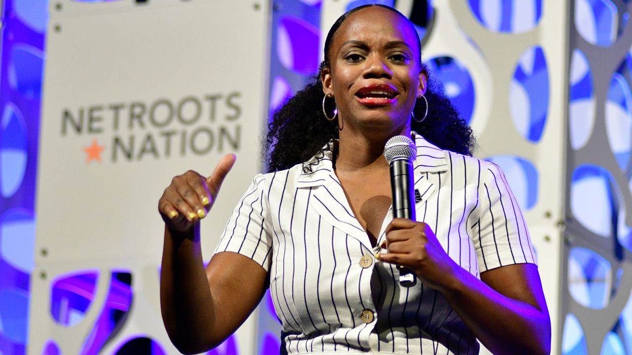 Pennsylvania state Rep. Summer Lee speaks at the Netroots Nation convention in Philadelphia in 2019.  