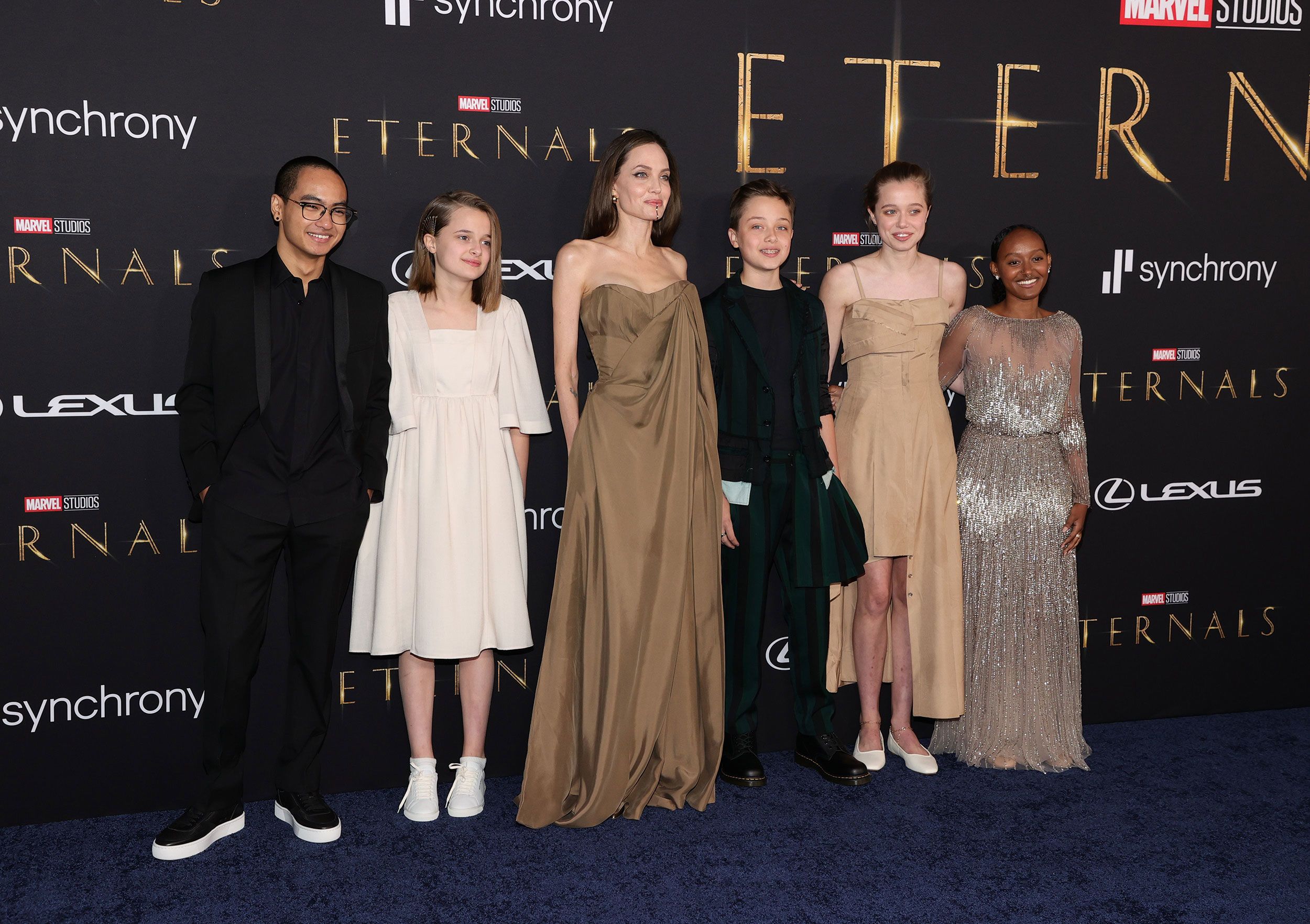 Eternals' premiere: Angelina Jolie makes rare appearance with kids on red  carpet | CNN