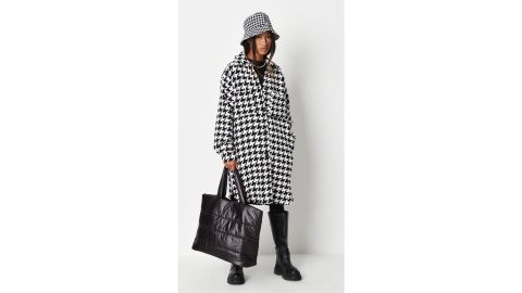 Black Houndstooth Longline Shacket