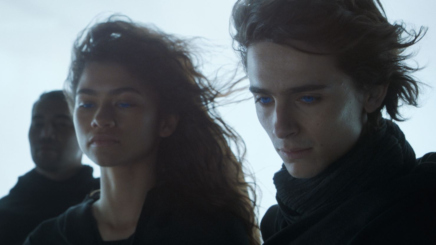 Zendaya (left) as Chani and Timothée Chalamet as Paul Atreides in Denis Villeneuve's adaptation of "Dune."