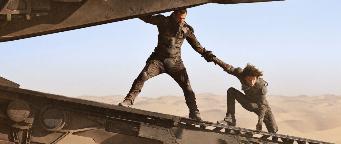 Josh Brolin (left) as Gurney Halleck and Timothée Chalamet as Paul Atreides in the 2021 adaptation of "Dune."