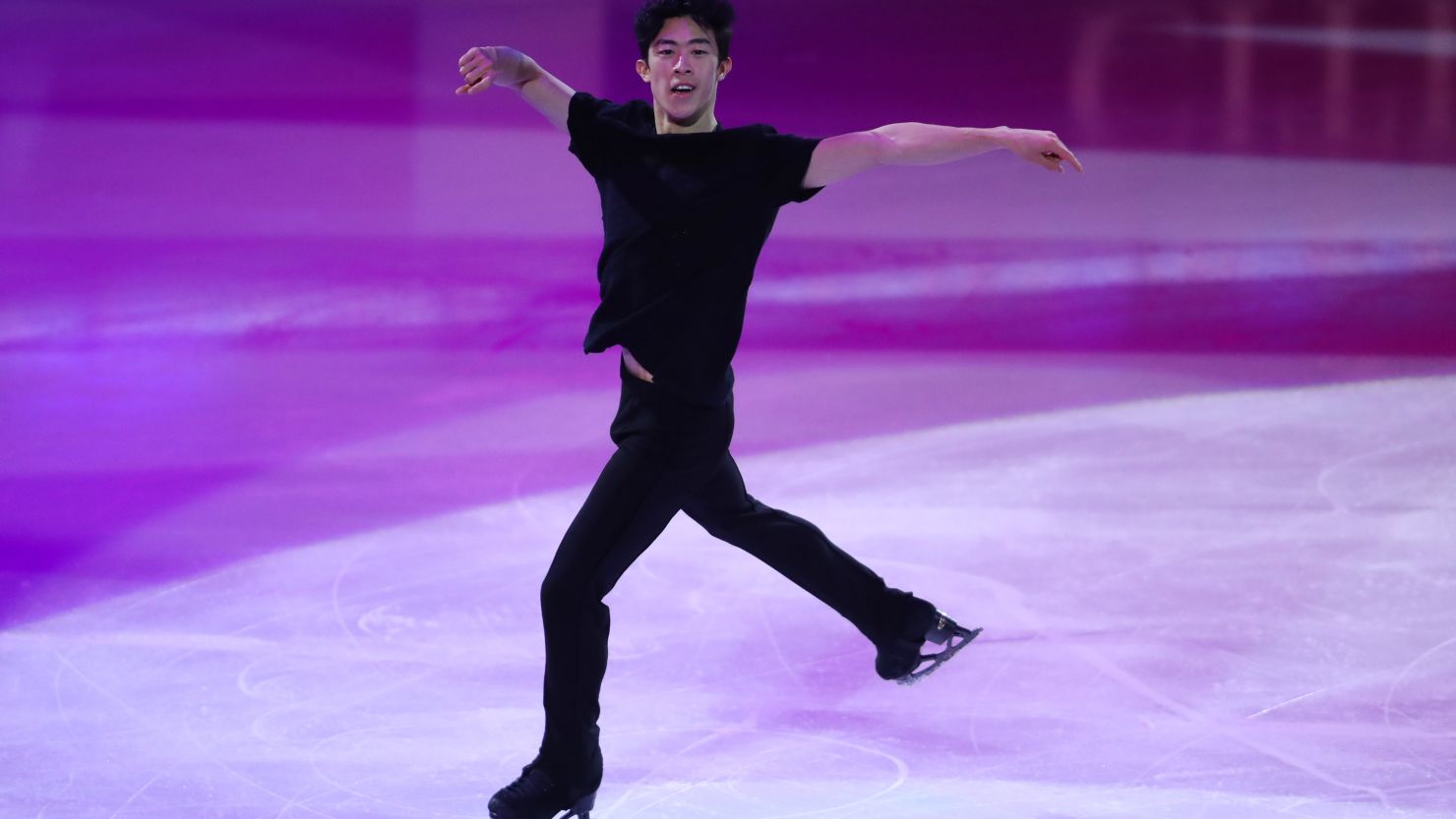 Nathan Chen performs at the ISU World Figure Skating Championships at Ericsson Globe on March 28, 2021 in Stockholm, Sweden.