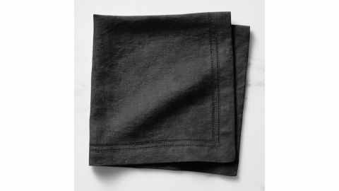Williams Sonoma Black Linen Double Hemstitch Napkins, Set of 4
