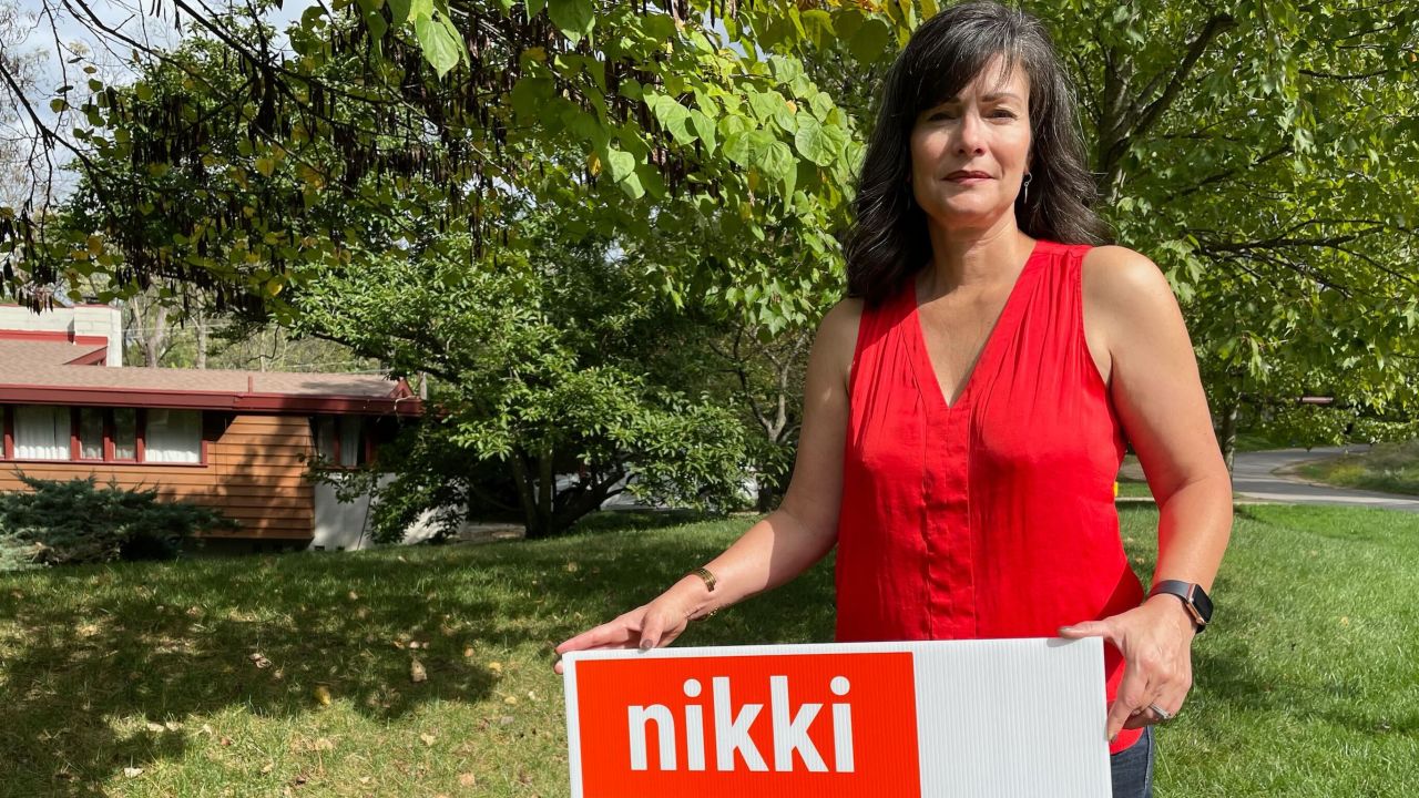 Nikki Hudson has become the lightning rod in this year's school board elections in Worthington, Ohio.