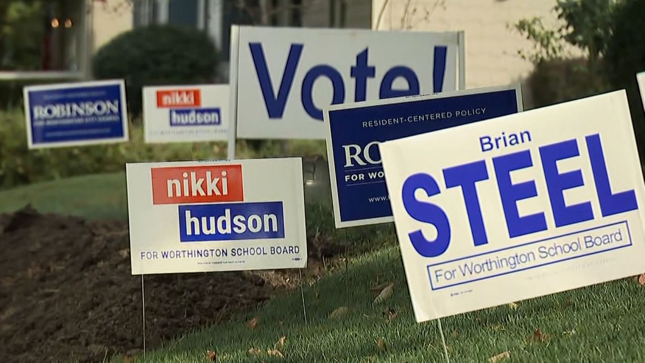 The forests of signs around Worthington seem out of place for what used to be a low-key, genteel school board election.