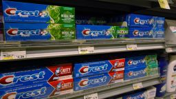 Boxes of Crest toothpaste owned by the Procter & Gamble company are seen on a store shelf on October 20, 2020 in Miami, Florida.  