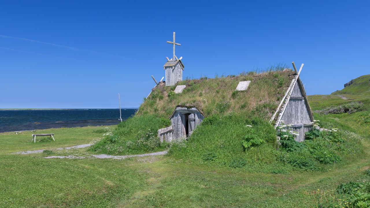 This reconstructed Viking-age building sits adjacent to the site of L'Anse aux Meadows.
