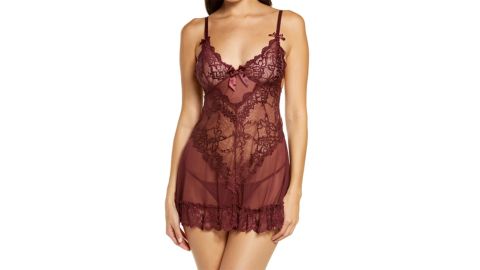 Oh La La Cheri Valentine Soft Cup Babydoll Chemise & G-String Thong