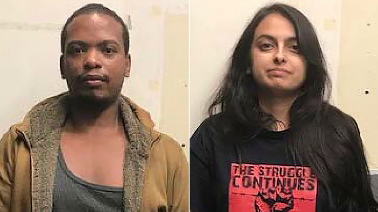 Attorneys Colinford Mattis, left, and Urooj Rahman, pleaded guilty to a charge Wednesday in a Molotov cocktail attack during a protest in 2020.