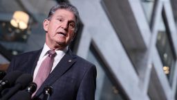 Sen. Joe Manchin (D-WV) speaks at a press conference outside his office on Capitol Hill on October 06, 2021 in Washington, DC. Manchin spoke on the debt limit and the infrastructure bill. 