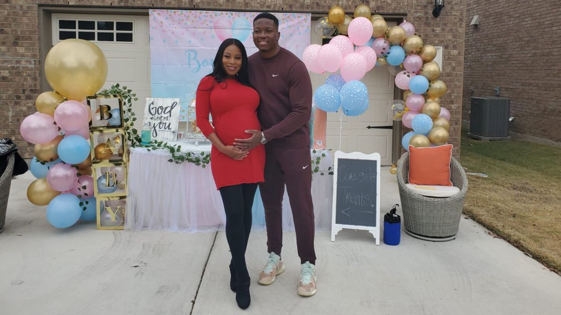 Charisma and Cosmos Onyeyiri in front of the Round Rock, Texas, home they bought two and a half years ago for $360,000. Last month they sold it to Zillow for $616,700.