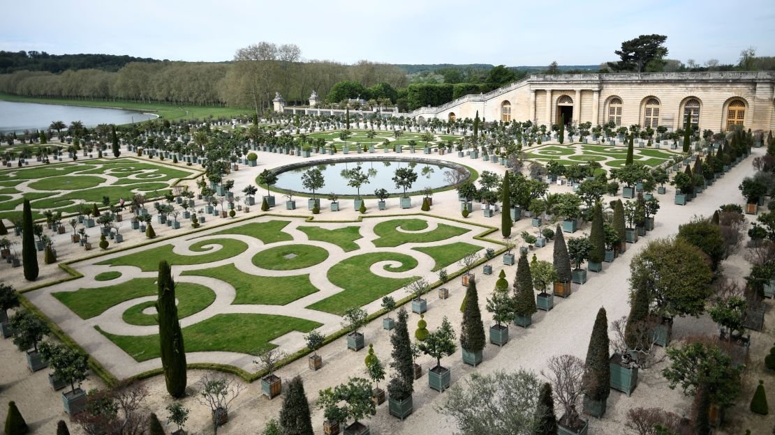 Gardens of the 'Orangerie' of Versailles Palace. 
