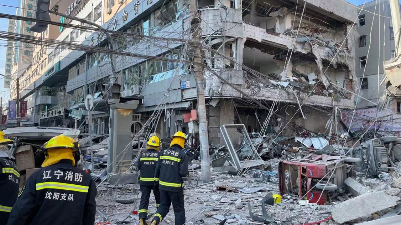 The explosion tore the walls of a mixed-use
residential and commercial building.
