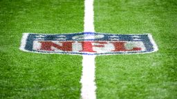 DETROIT, MICHIGAN - OCTOBER 17: The NFL logo is pictured before the game between the Detroit Lions and Cincinnati Bengals at Ford Field on October 17, 2021 in Detroit, Michigan. (Photo by Nic Antaya/Getty Images)