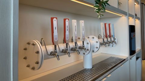 Sodas on tap, including orange, root beer and cola