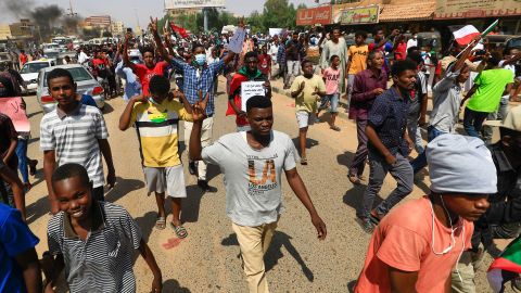 Supporters of Sudan's transitional government protested as rival demonstrators kept up a sit-in demanding a return to military rule.