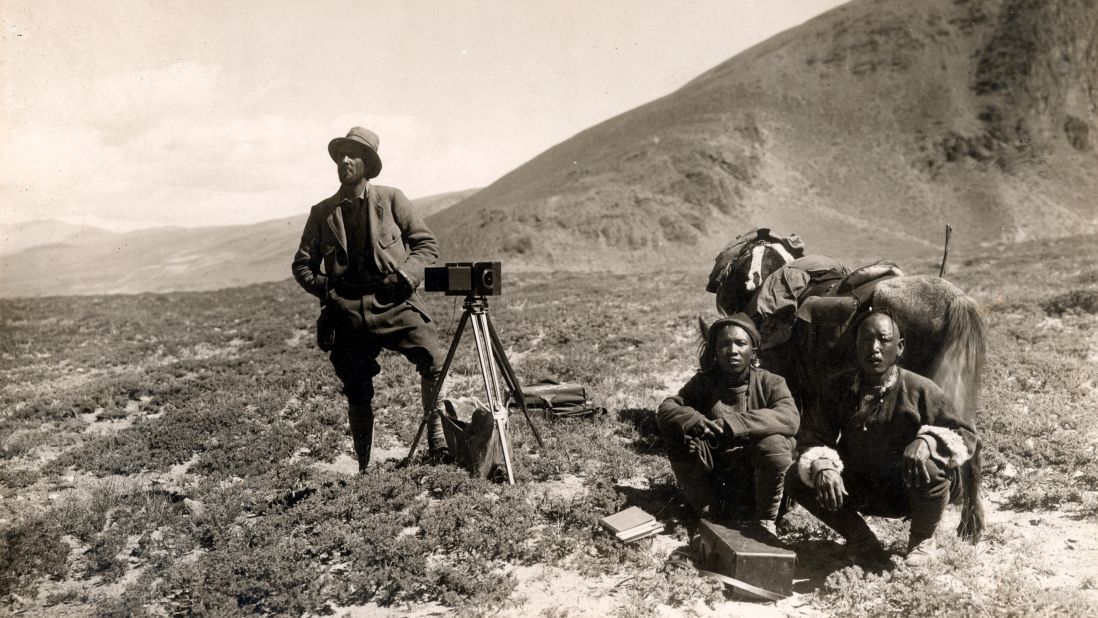<strong>Records:</strong> Using photo-topographical surveying instruments, Wheeler with his two assistants methodically photographed and mapped the Everest region. 